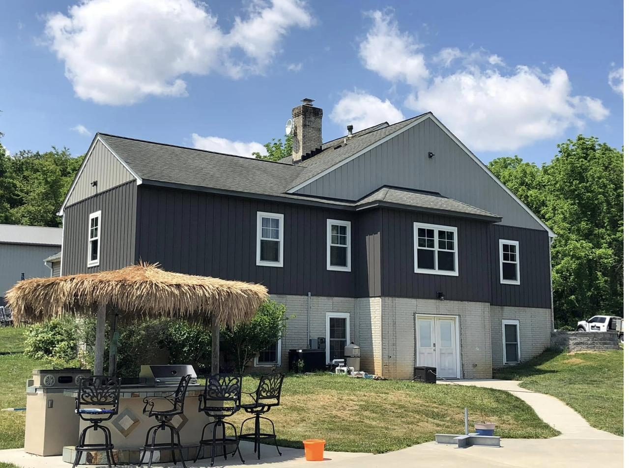 Custom barndominium home with attached garage built by Pole Buildings Plus in Maryland